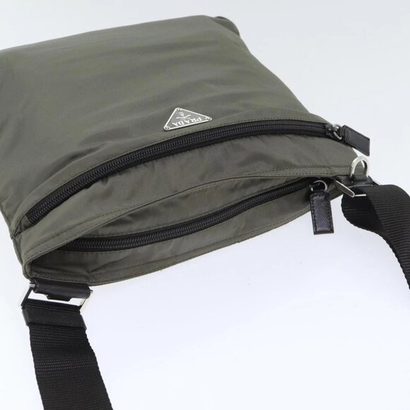 PRADA Shoulder Bag Nylon Gray Silver Auth ep5770 - Picture 7 of 14